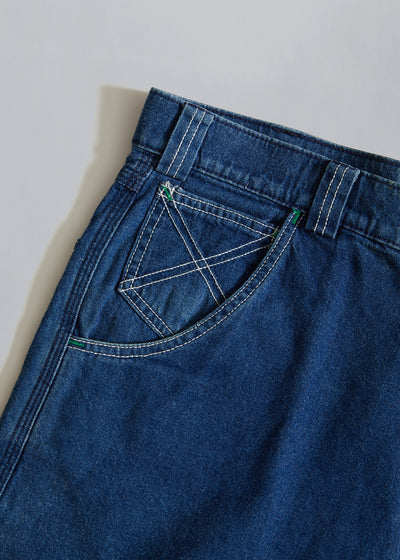 X Stitching Pockets Denim Shorts 1990's - 36