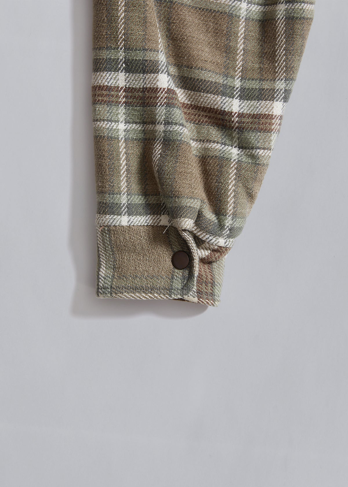 Olive Double Pocket Checkered Flannel Overshirt 1990's - Medium