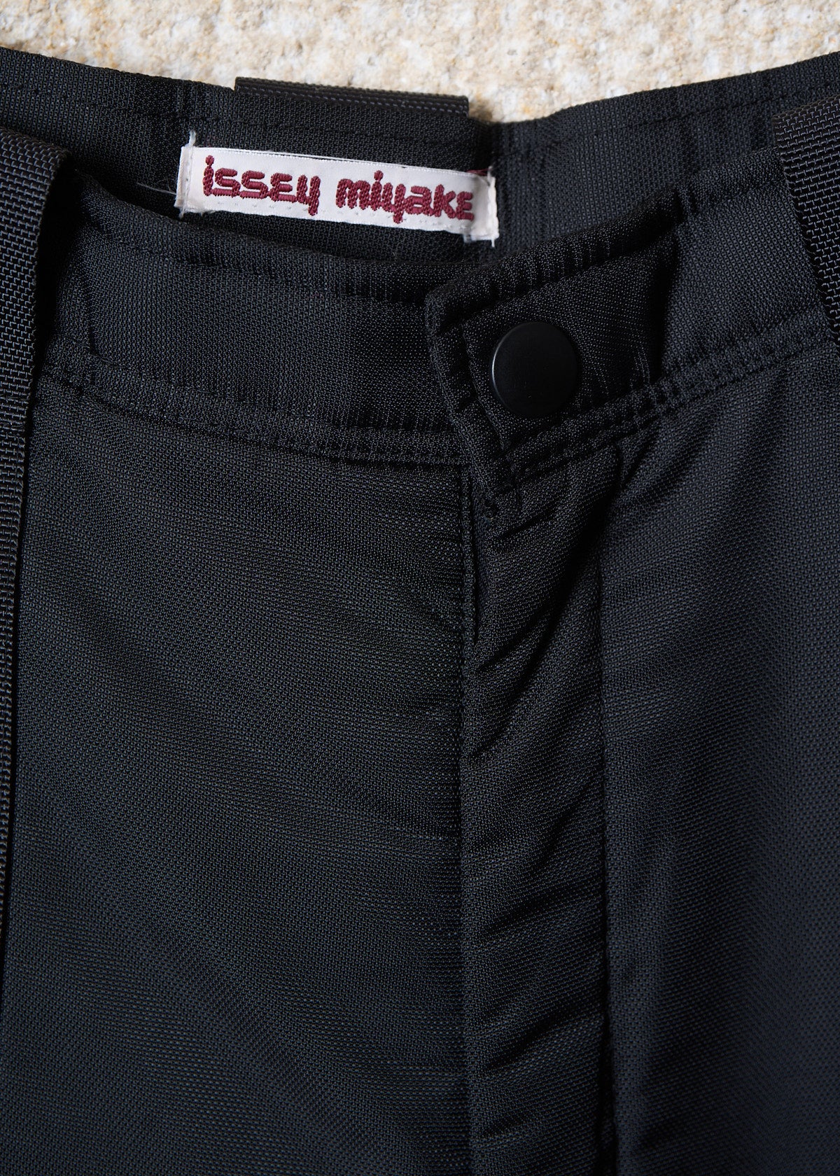 Black Nylon Contrast Pockets Parachute Pants 1980's - Small