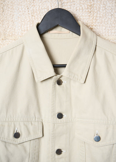 CDG Homme White Grey Cotton And Wool Trucker Jacket 1993 - Medium