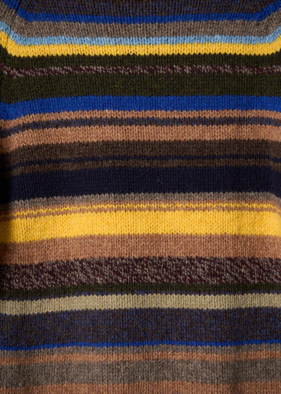 Multicolor Striped Heavy Wool Crewneck Jumper 2000's - Medium