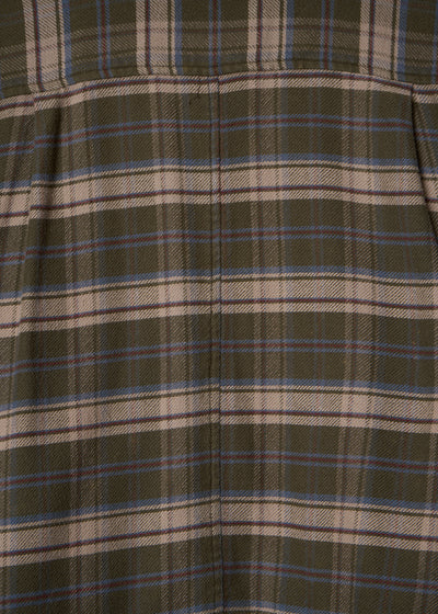 Green Check Melting Pot Mixed Fabrics Flannel Shirt 2000 - Medium