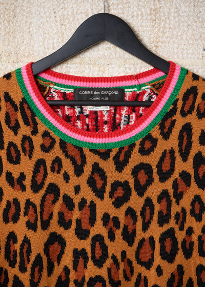 CDG Homme Plus Leopard Patchwork Knit Vest 2018 - Large