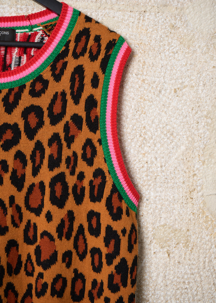 CDG Homme Plus Leopard Patchwork Knit Vest 2018 Large – The
