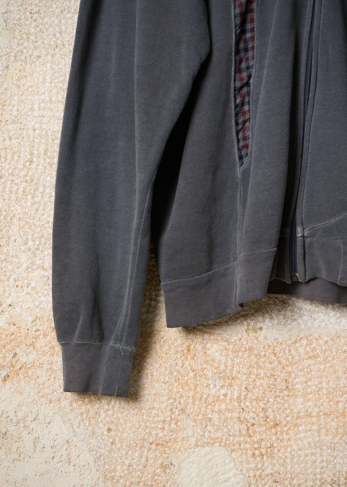 Grey Patchwork Hooded Zip Sweatshirt AW2003 - Medium