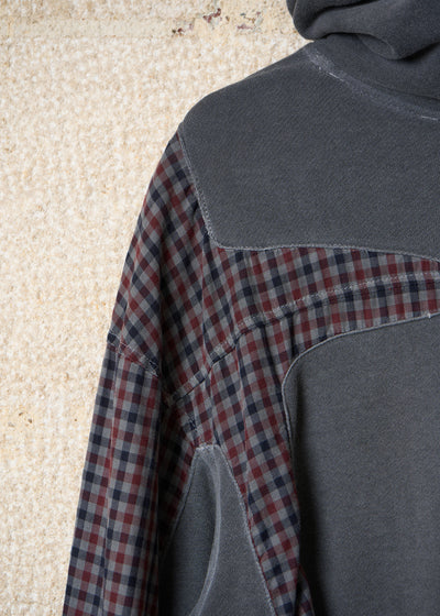 Grey Patchwork Hooded Zip Sweatshirt AW2003 - Medium