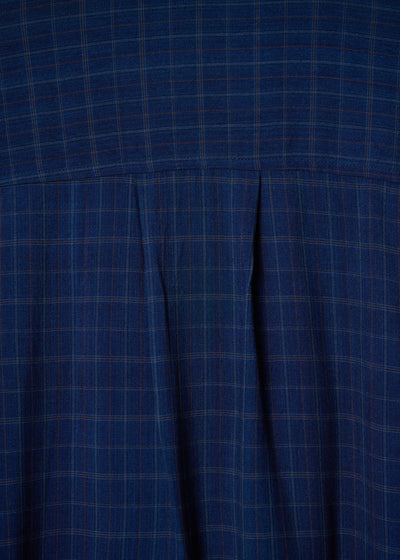CDG Homme Blue Checkered Rayon Work Jacket 1980's - Medium