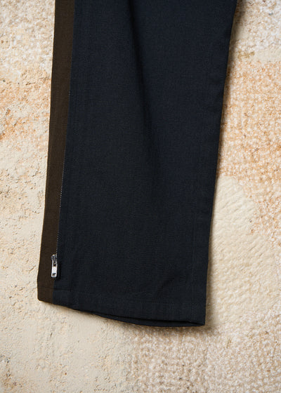CDG Homme Navy Brown Side Zip Wool Pants 2001 - Small