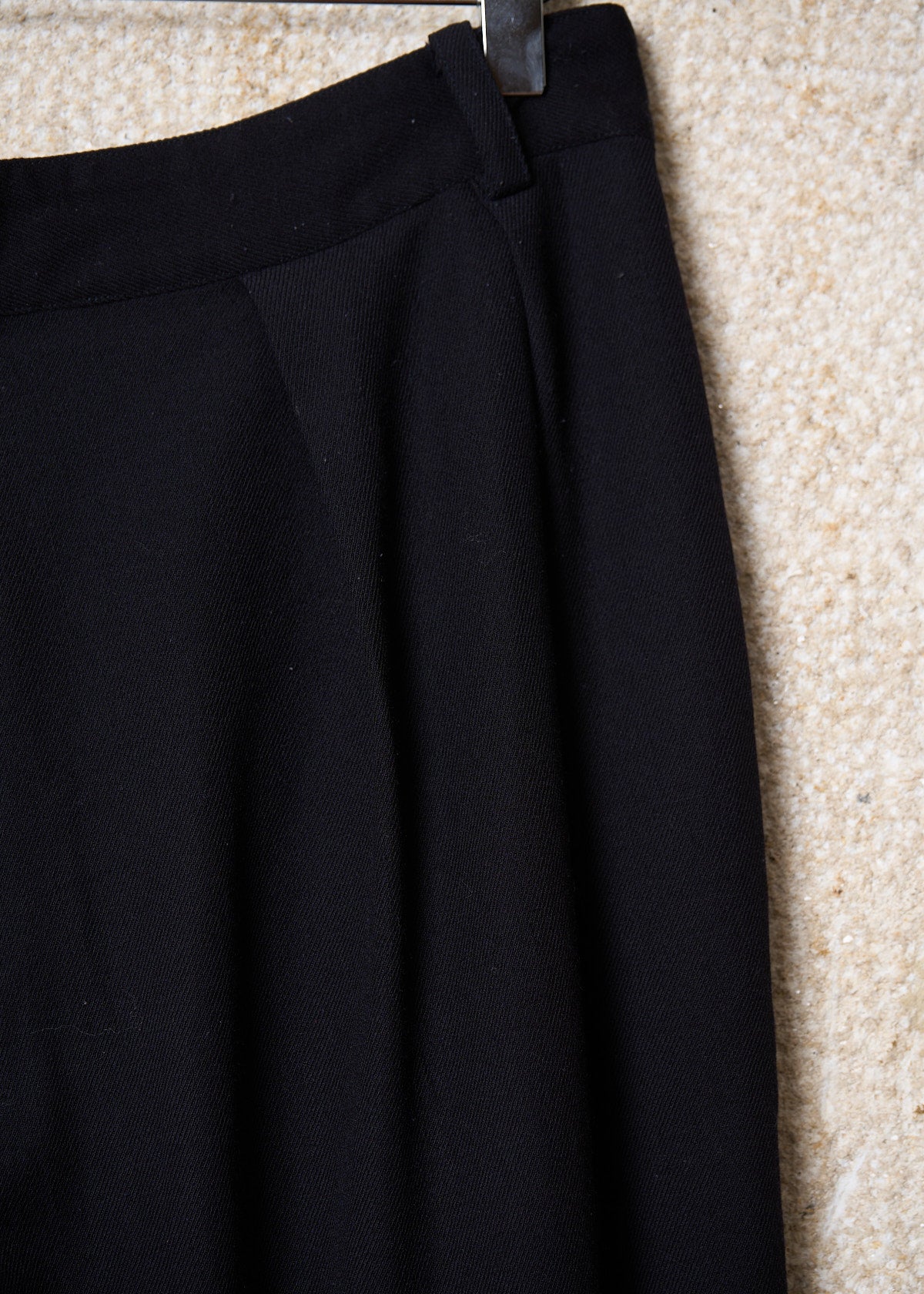 Black Wool Relax Pants 1980's - X-Large