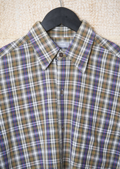 CDG Homme Light Cotton Checkered Shirt 1980's - Large