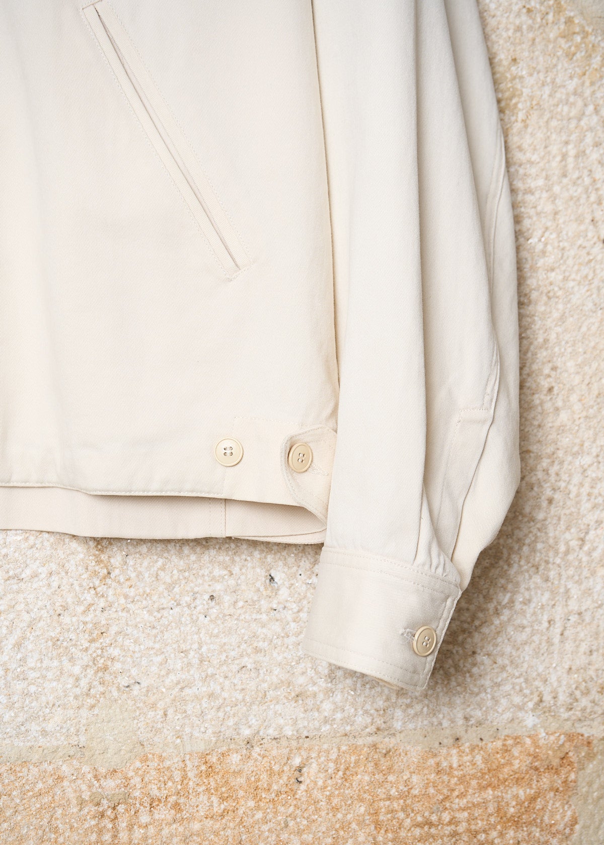 White Cotton Canvas Drizzler Jacket 1990's - Large