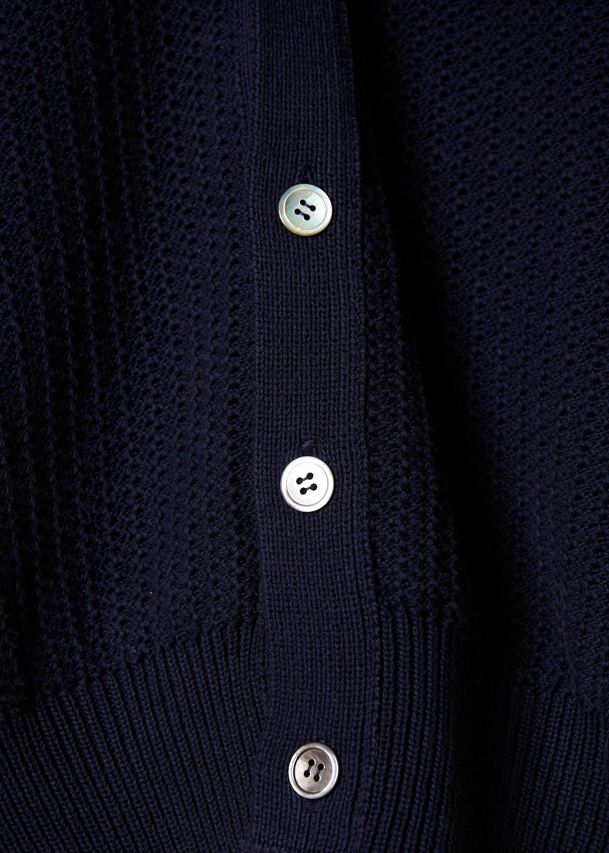 CDG Homme Navy Textured 5 Button Cotton Cardigan 1980's - Large