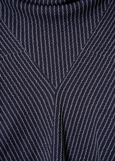 Blue Geometric Pattern Textured Knit 1980's - Large