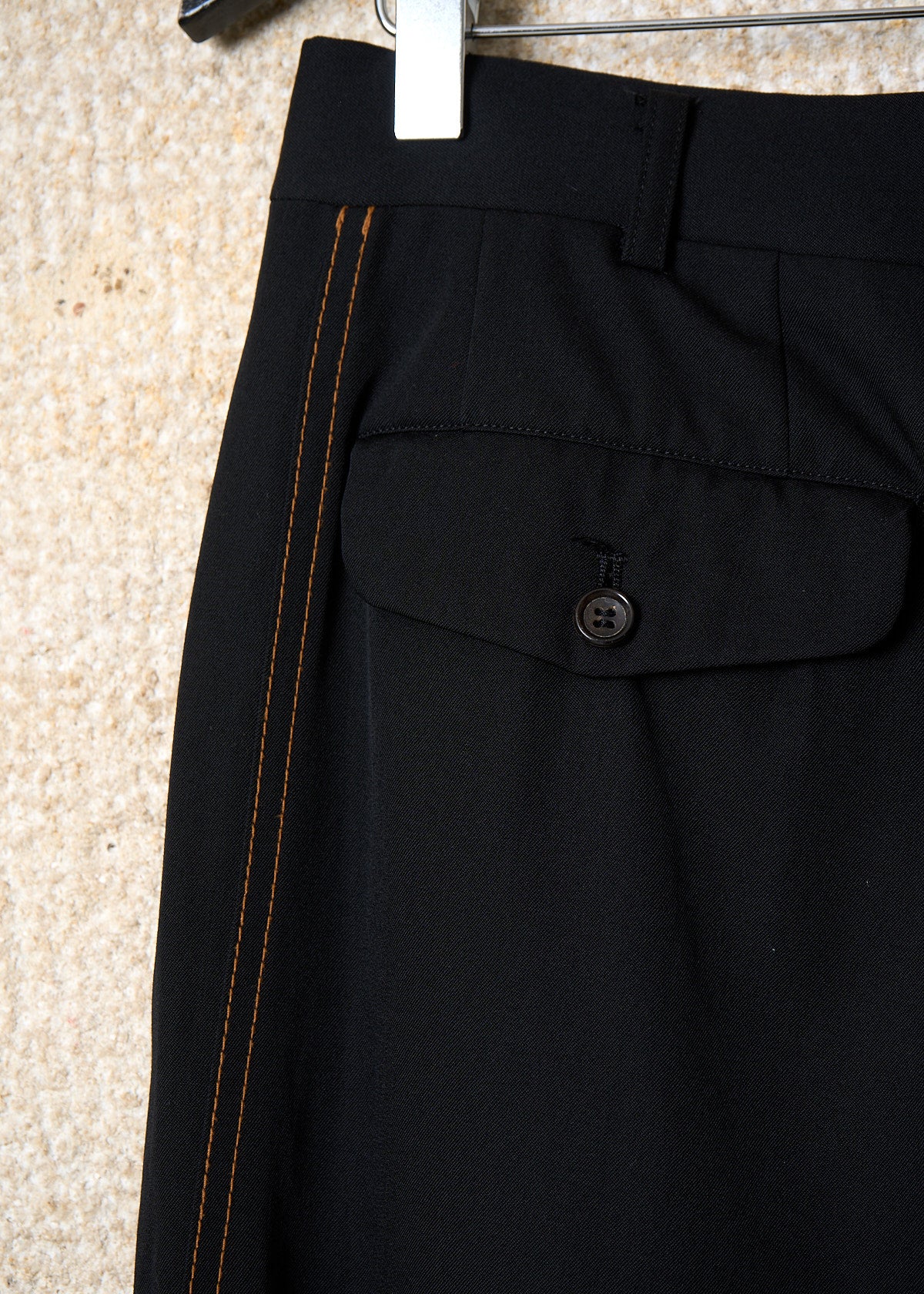 CDG Homme Black Orange Side Lines Light Wool Pants SS1998 - Large