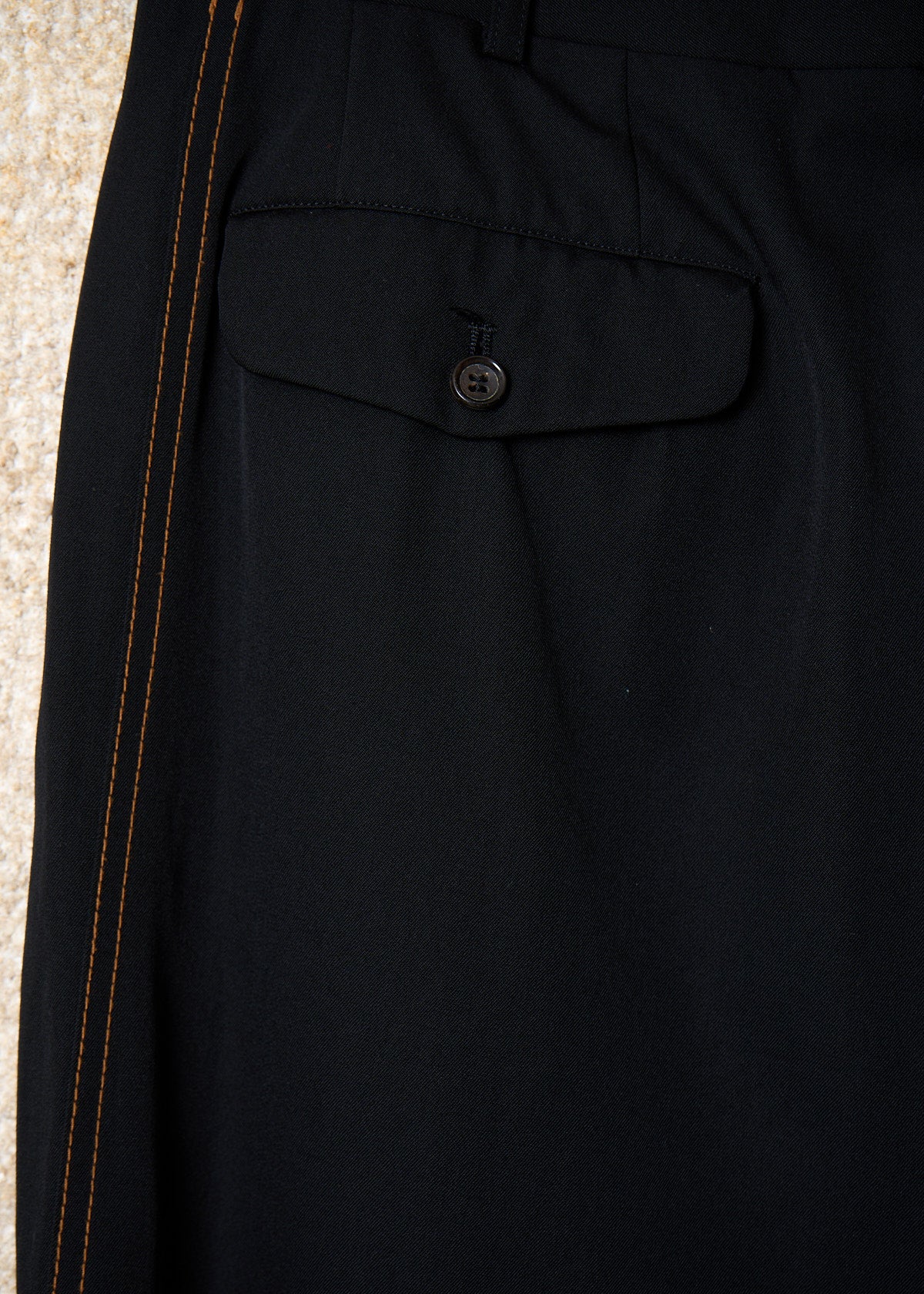 CDG Homme Black Orange Side Lines Light Wool Pants SS1998 - Large