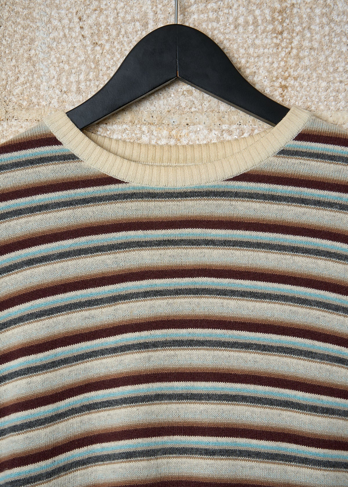 MULTICOLOR CASHMERE WOOL STRIPED CREWNECK JUMPER AW2001 - LARGE
