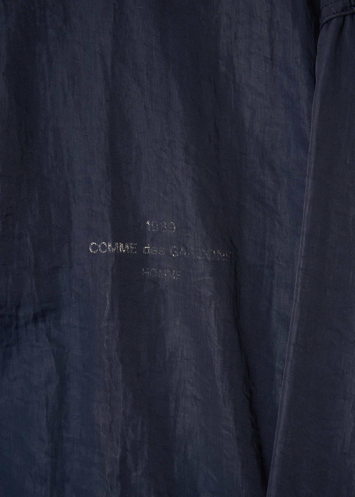 CDG HOMME BLUE SPELL OUT LOGO NYLON COACH JACKET 1989 - LARGE