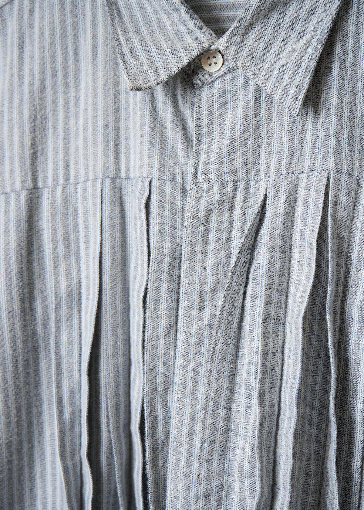 CDG HOMME BLUE STRIPED RIBBON SHIRT 1990's - Large