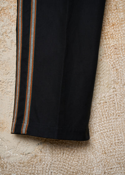 BLACK DOUBLE SIDE BANDS HEAVY COTTON  PANTS SS2003 - MEDIUM