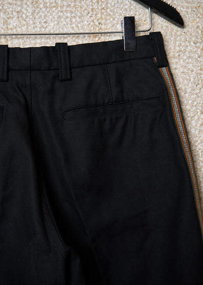 BLACK DOUBLE SIDE BANDS HEAVY COTTON  PANTS SS2003 - MEDIUM