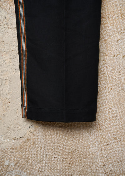 BLACK DOUBLE SIDE BANDS HEAVY COTTON  PANTS SS2003 - MEDIUM