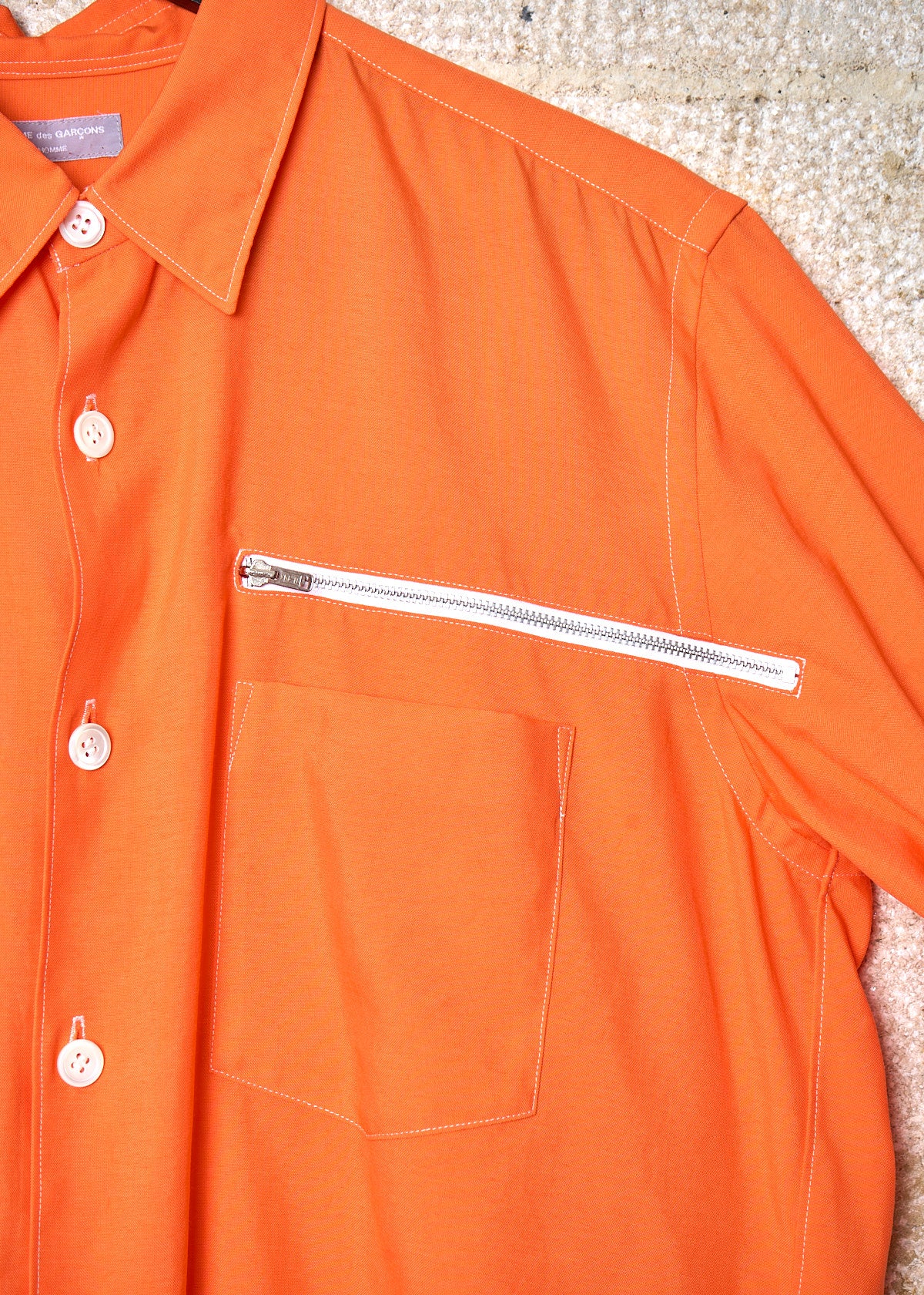 HOMME ORANGE ZIP POCKET COTTON SHIRT 2000 - LARGE