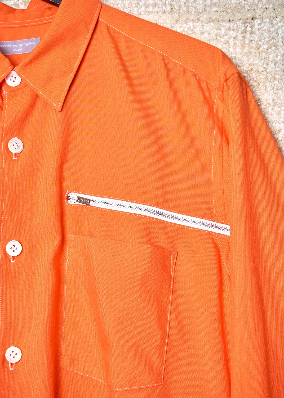 HOMME ORANGE ZIP POCKET COTTON SHIRT 2000 - LARGE