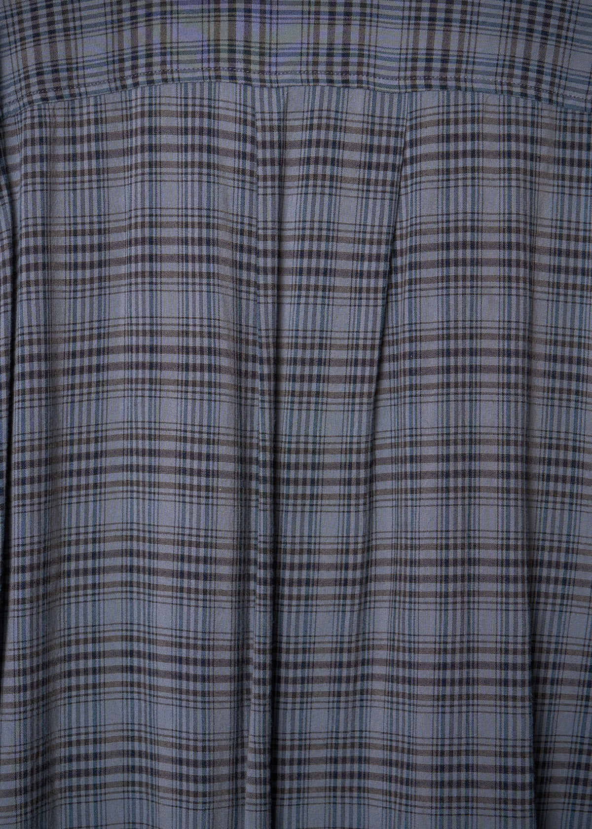 HOMME BLUE RAYON HIDDEN BUTTONS CHECKERED JACKET 1980'S - X-LARGE