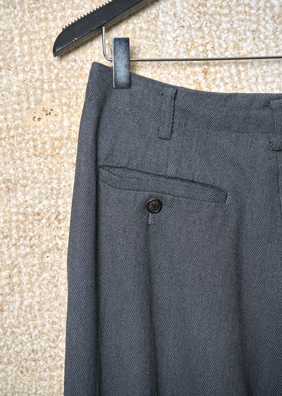 Y'S FOR MEN GREY SOFT RAYON WOOL MIX PANTS SS1996 - LARGE