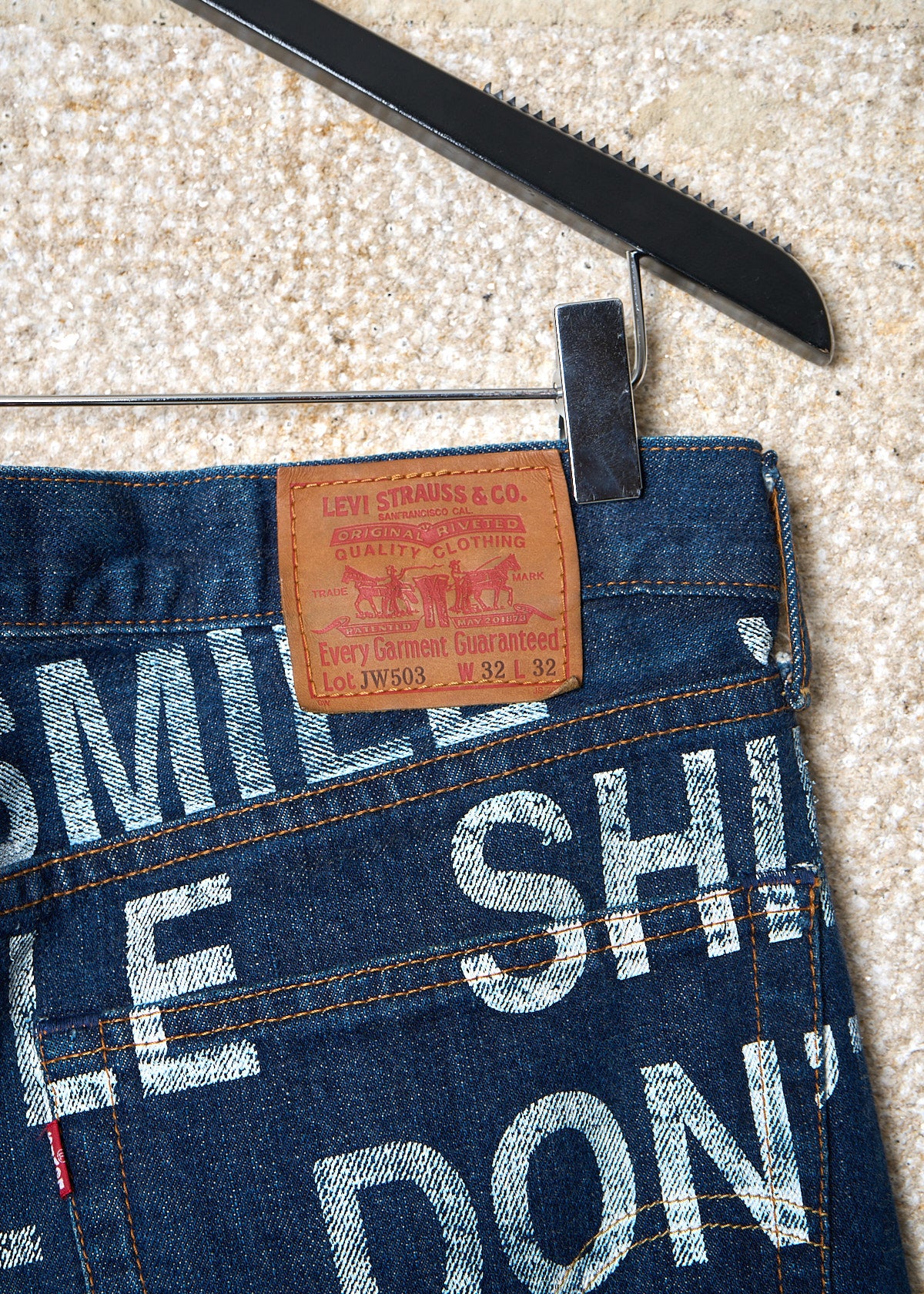 LEVI'S 503 ALL OVER POEM DENIM PANTS SS2002 - SMALL