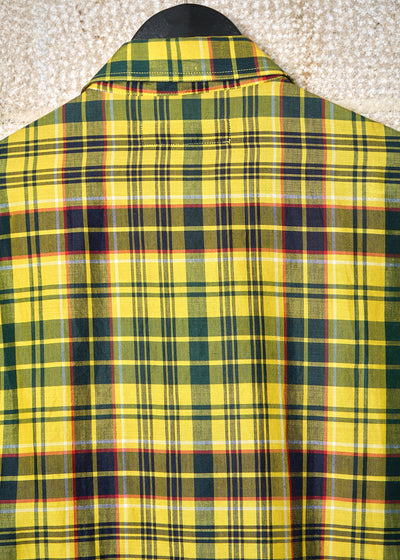 Y'S FOR MEN YELLOW PLAID RAMIE RAYON SHIRT 2000's - 3