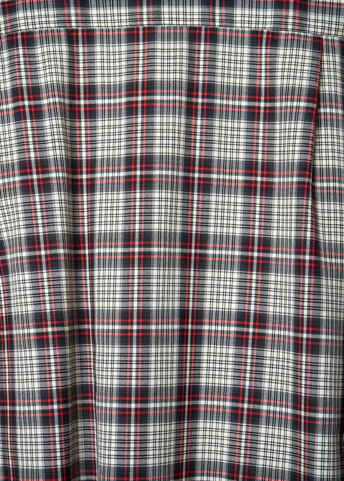 Y'S FOR MEN BLACK WHITE RED PLAID LIGHT WOOL SHIRT 2000'S - LARGE