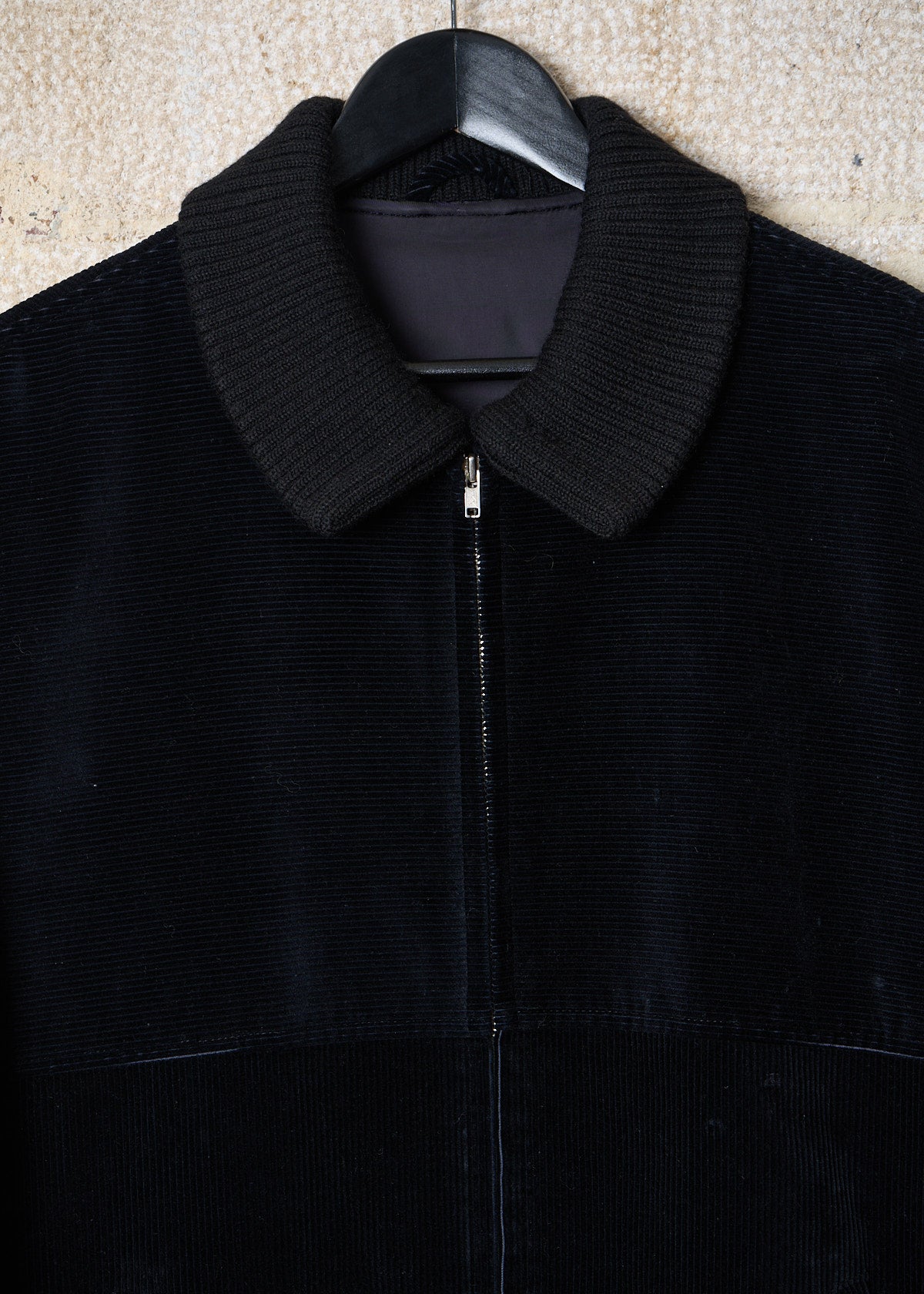 HOMME BLACK HEAVY CORDUROY BLOUSON 1980's - LARGE