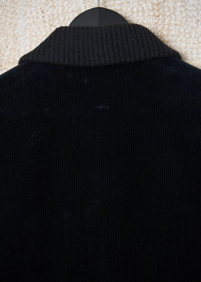 HOMME BLACK HEAVY CORDUROY BLOUSON 1980's - LARGE