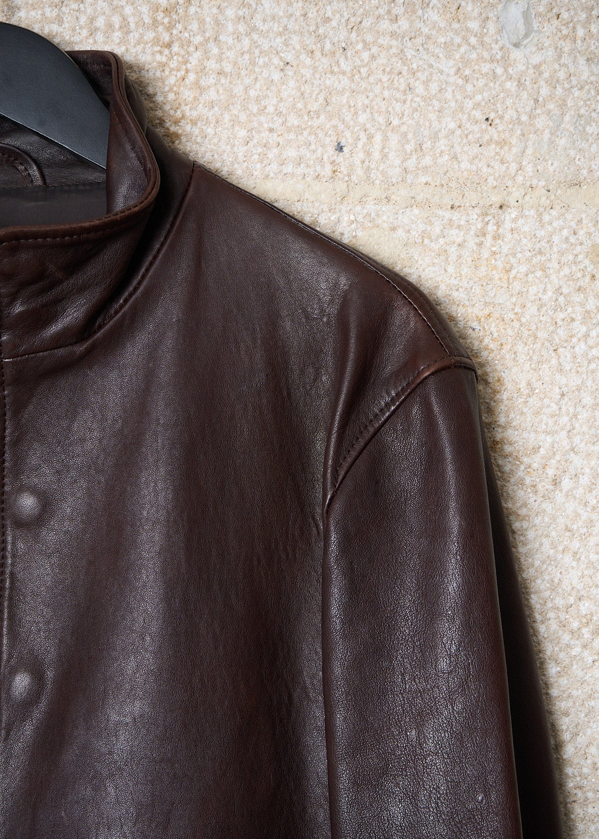 POUR HOMME BROWN SOFT LEATHER RIDER JACKET AW2017 - 3