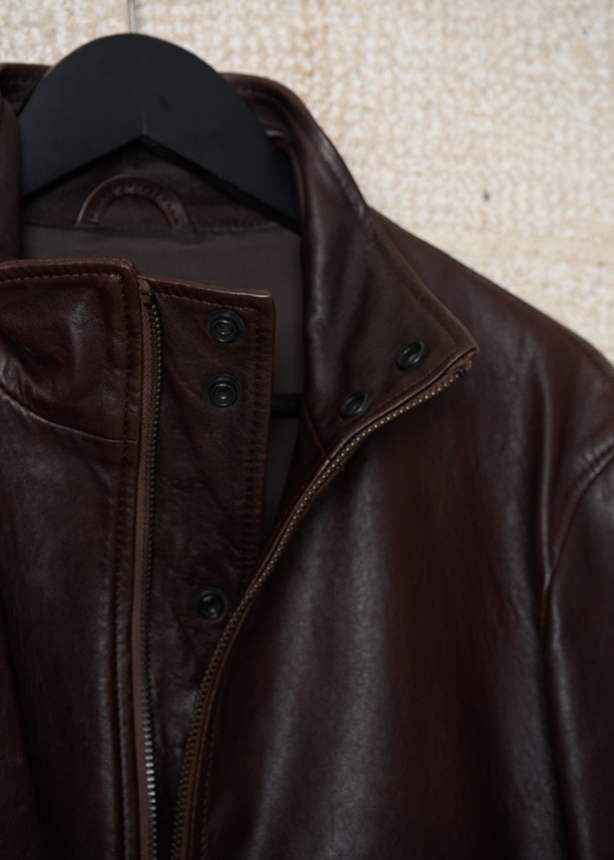 POUR HOMME BROWN SOFT LEATHER RIDER JACKET AW2017 - 3