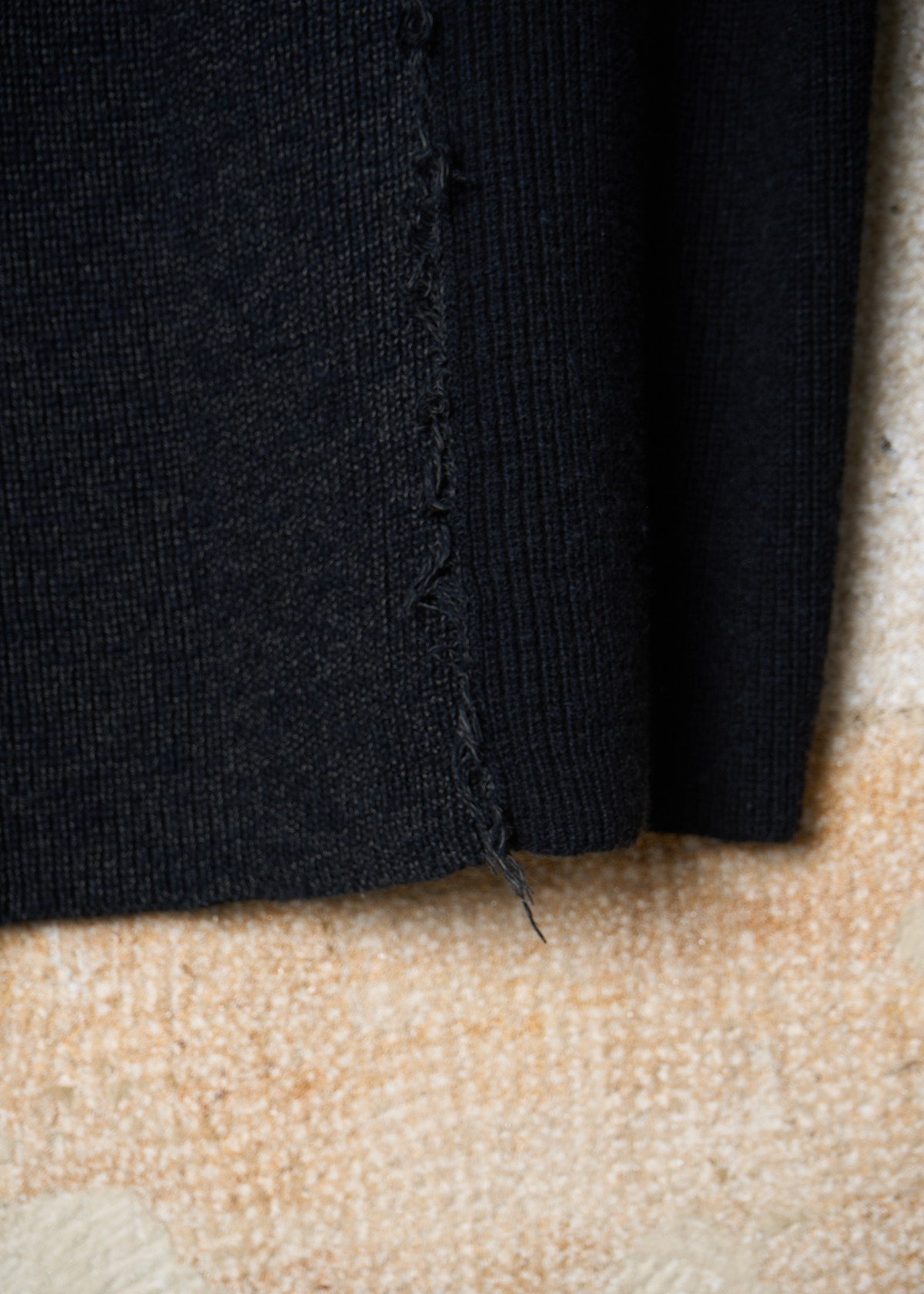 POUR HOMME BLACK GREY PATCHWORK WOOL JUMPER AW2016 - 3