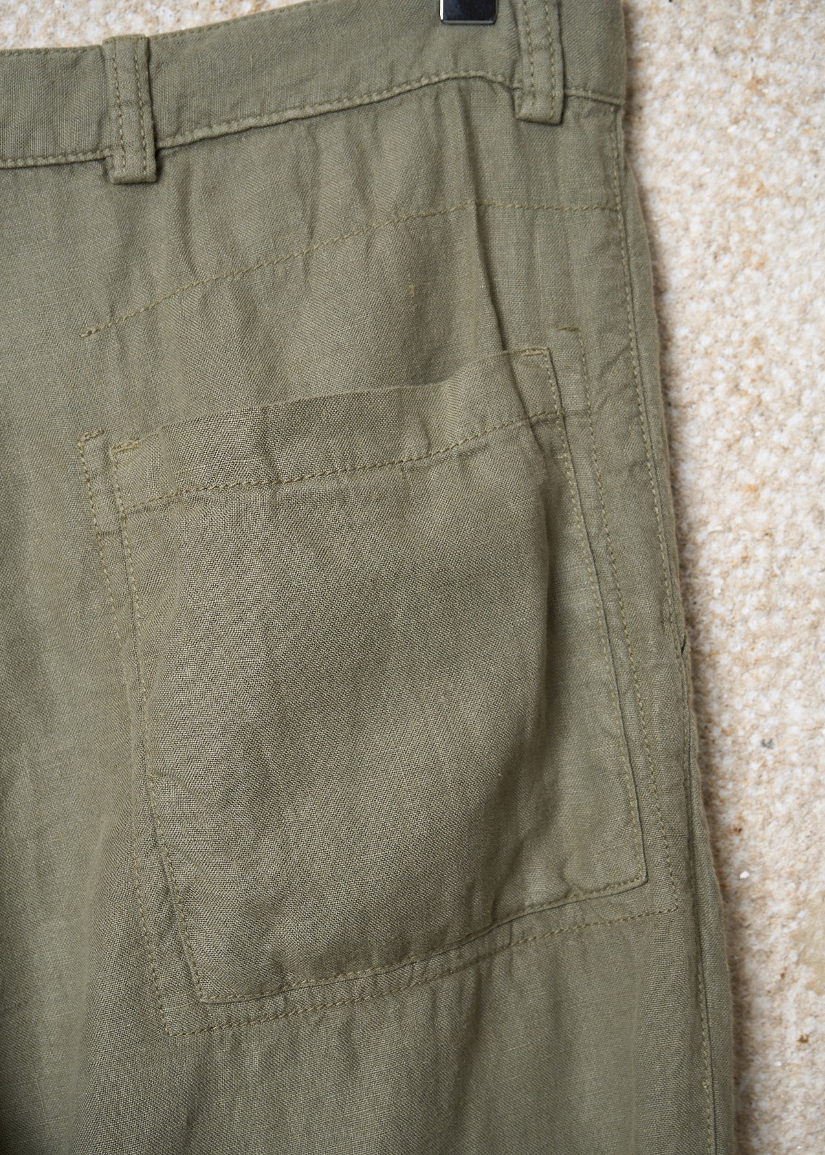 EMPORIO ARMAN OLIVE LINEN RELAX PANTS 2000'S - MEDIUM