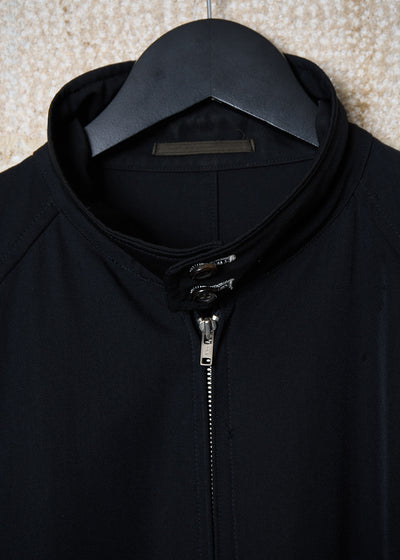 HOMME BLACK WOOL GABARDINE HARRINGTON JACKET SS1992 - LARGE