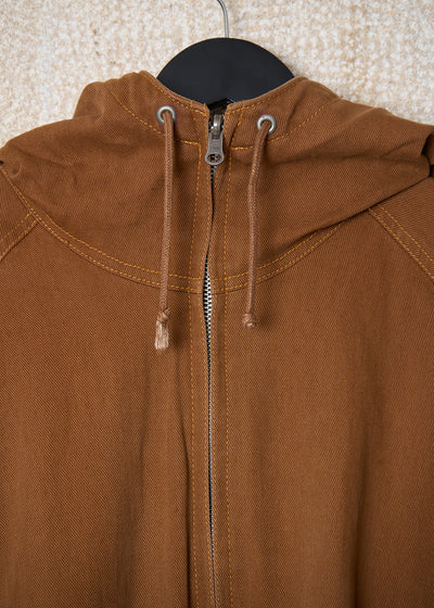 BROWN I.S REVERSIBLE HOODED 1980'S - MEDIUM