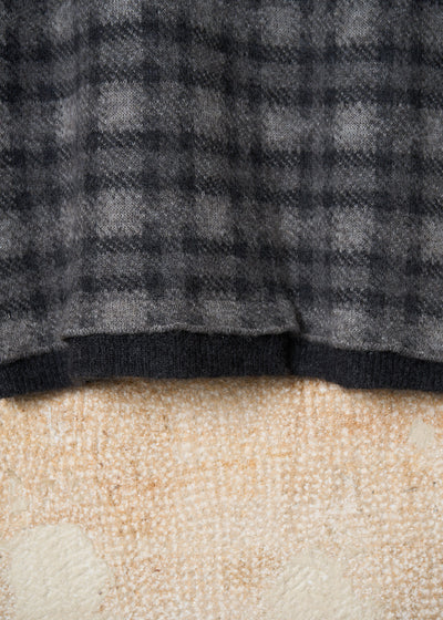 POUR HOMME GREY PLAID ALPACA BLEND CREWNECK JUMPER AW2012 - Medium