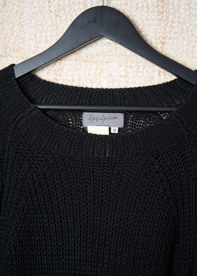 POUR HOMME BLACK LOW GAUGE LONG CREWNECK JUMPER 1990'S - MEDIUM