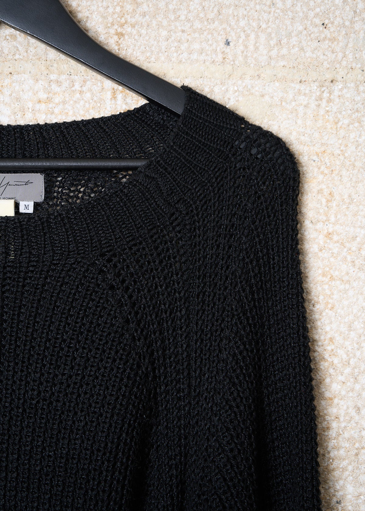 POUR HOMME BLACK LOW GAUGE LONG CREWNECK JUMPER 1990'S - MEDIUM