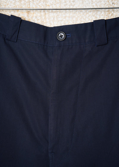 POUR HOMME NAVY BLUE POCKET BANDS WIDE DRESS PANTS 1990'S - MEDIUM