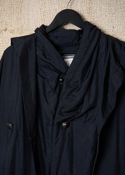 NIGHT BLUE LONG LAYERED COAT 1980'S - MEDIUM