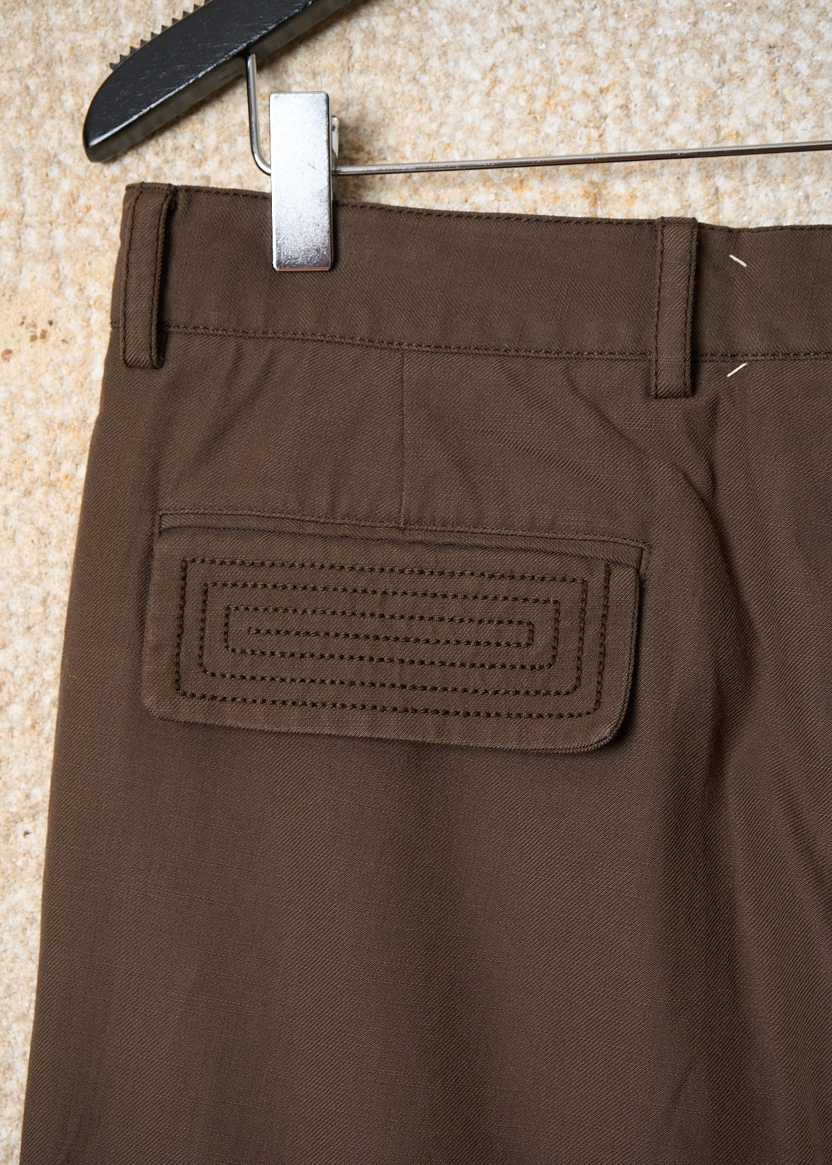 BROWN STITCHING DETAILS POCKETS COTTON  PANTS SS2007 - 48IT