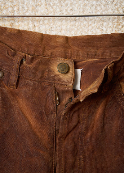 BROWN SPECIAL DYING PROCESS 5 POCKETS DENIM PANTS SS2005 - 44IT