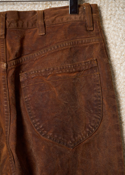 BROWN SPECIAL DYING PROCESS 5 POCKETS DENIM PANTS SS2005 - 44IT