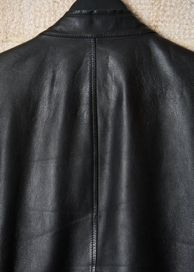 BLACK LASER CUT 5 ZIP LEATHER JACKET SS2012 - 44IT