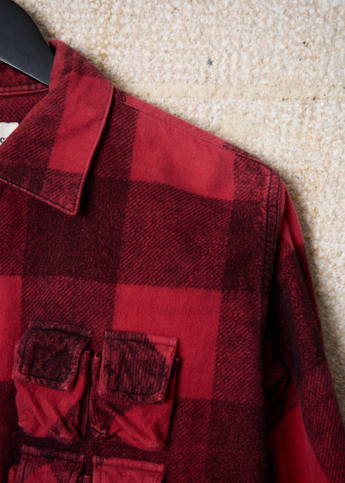 RED BLACK PARASITE FLANNEL SHIRT 1998 - MEDIUM